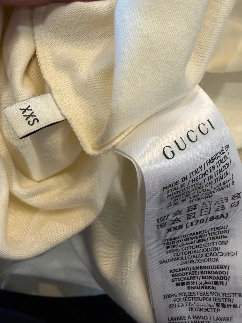 Gucci Cream Logo Tennis Graphic Short Sleeve Tee